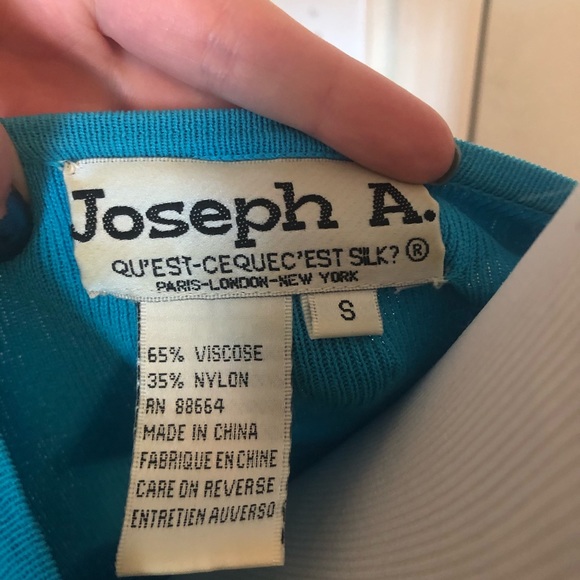 Vintage Joseph A. Turquoise Pullover Top (S) - Picture 4 of 4